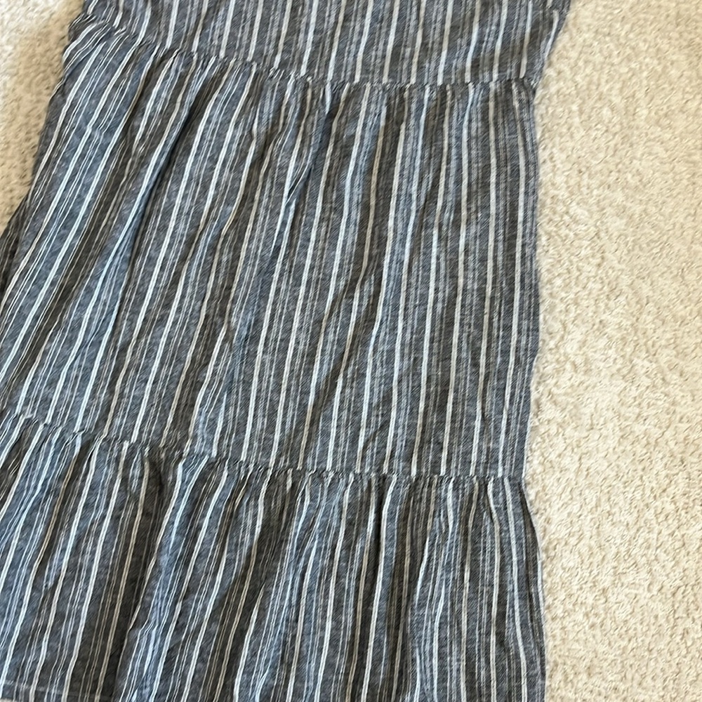 Briggs Ladies' Tiered Linen Blend Sleeveless Dress, Gray - Picture 6 of 8